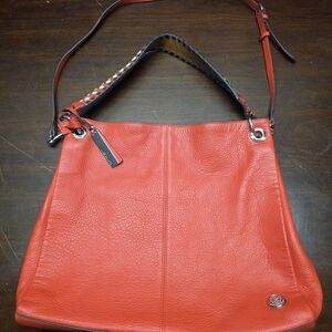 Orange Leather Shoulder Bag